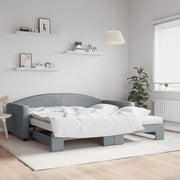 Slaapbank onderschuifbed 100x200 cm lichtgrijs
