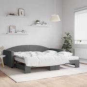 Slaapbank onderschuifbed 100x200 cm stof donkergroen