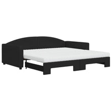 Slaapbank Sen Stof Zwart 100 x 200 cm met onderschuifbed en matras