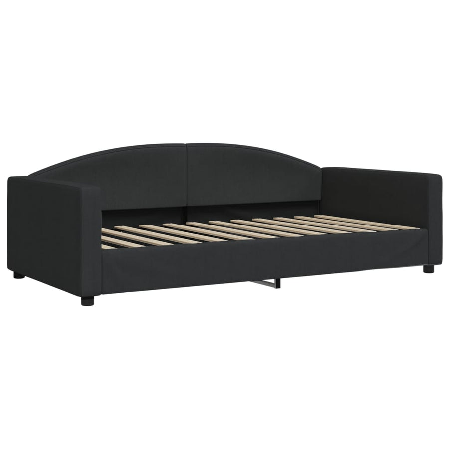 Slaapbank Sen Stof Zwart 100 x 200 cm met onderschuifbed en matras