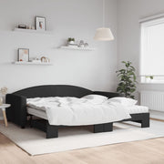 Slaapbank onderschuifbed 100x200 cm stof zwart