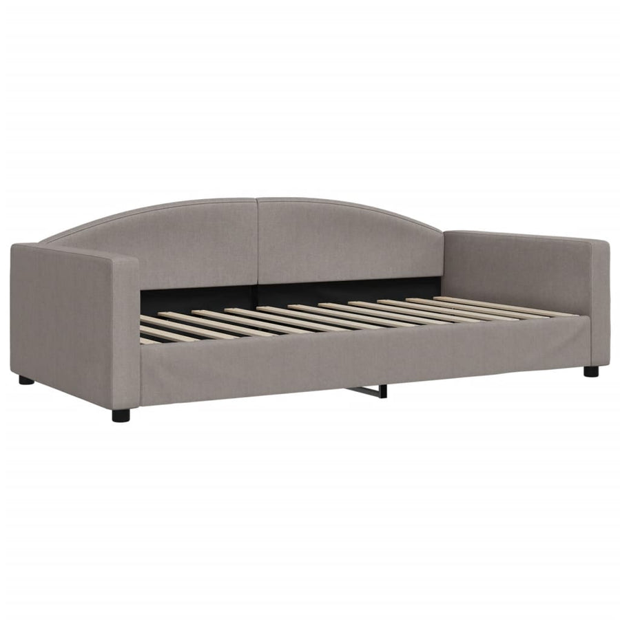 Slaapbank Sen Stof 100 x 200 cm Taupe met onderschuifbed en matras