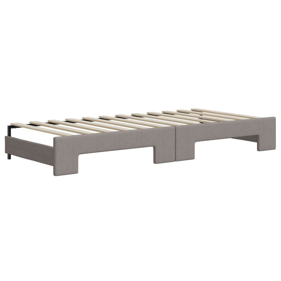 Slaapbank Sen Stof 100 x 200 cm Taupe met onderschuifbed en matras