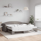 Slaapbank Sen Stof 100 x 200 cm Taupe met onderschuifbed en matras