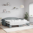Slaapbank onderschuifbed 90x190 cm stof lichtgrijs