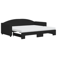 Slaapbank Sen Stof 90 x 190 cm Zwart met onderschuifbed en matras