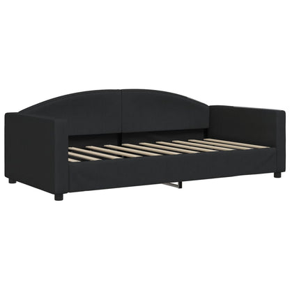 Slaapbank Sen Stof 90 x 190 cm Zwart met onderschuifbed en matras