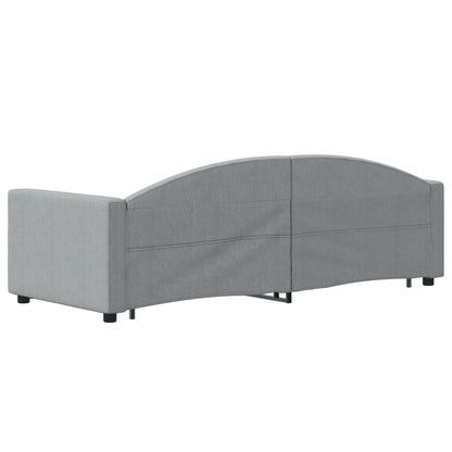 Slaapbank S Stof 80 x 200 cm Lichtgrijs met onderschuifbed en lade