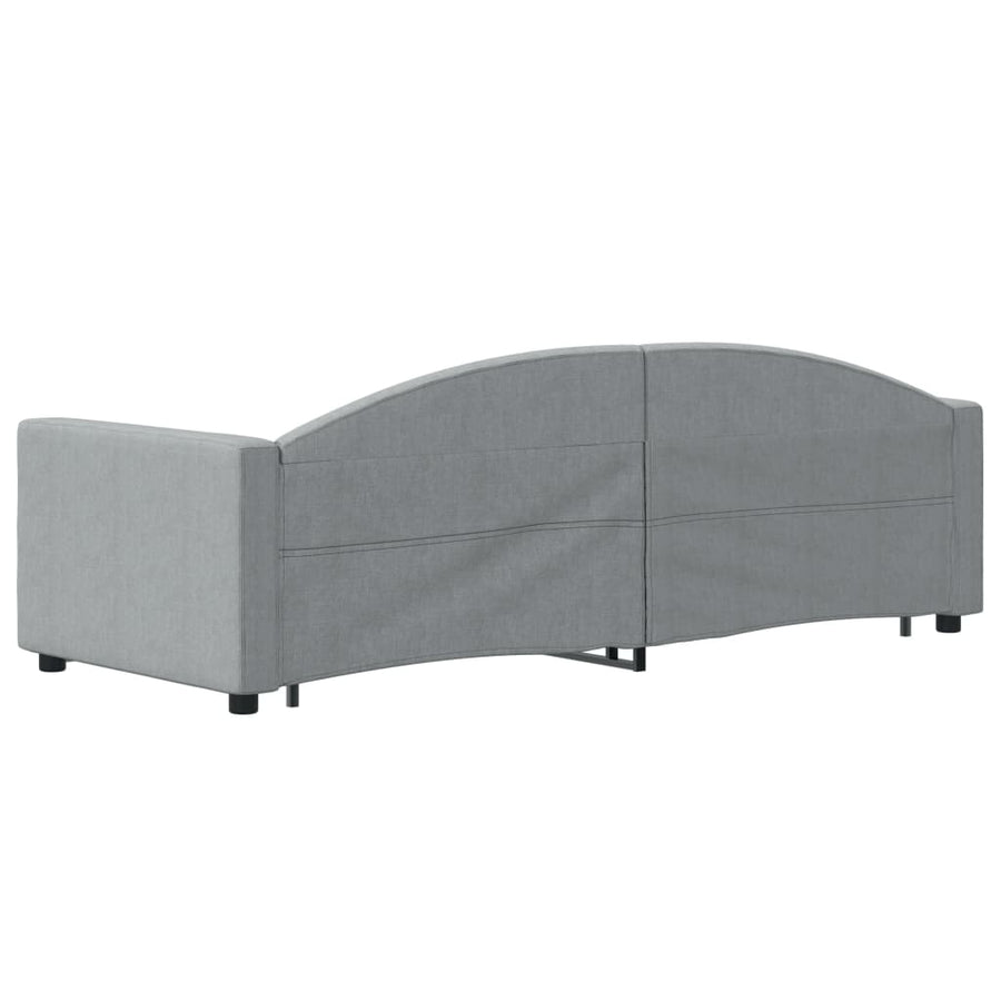 Slaapbank S Stof 80 x 200 cm Lichtgrijs met onderschuifbed en lade