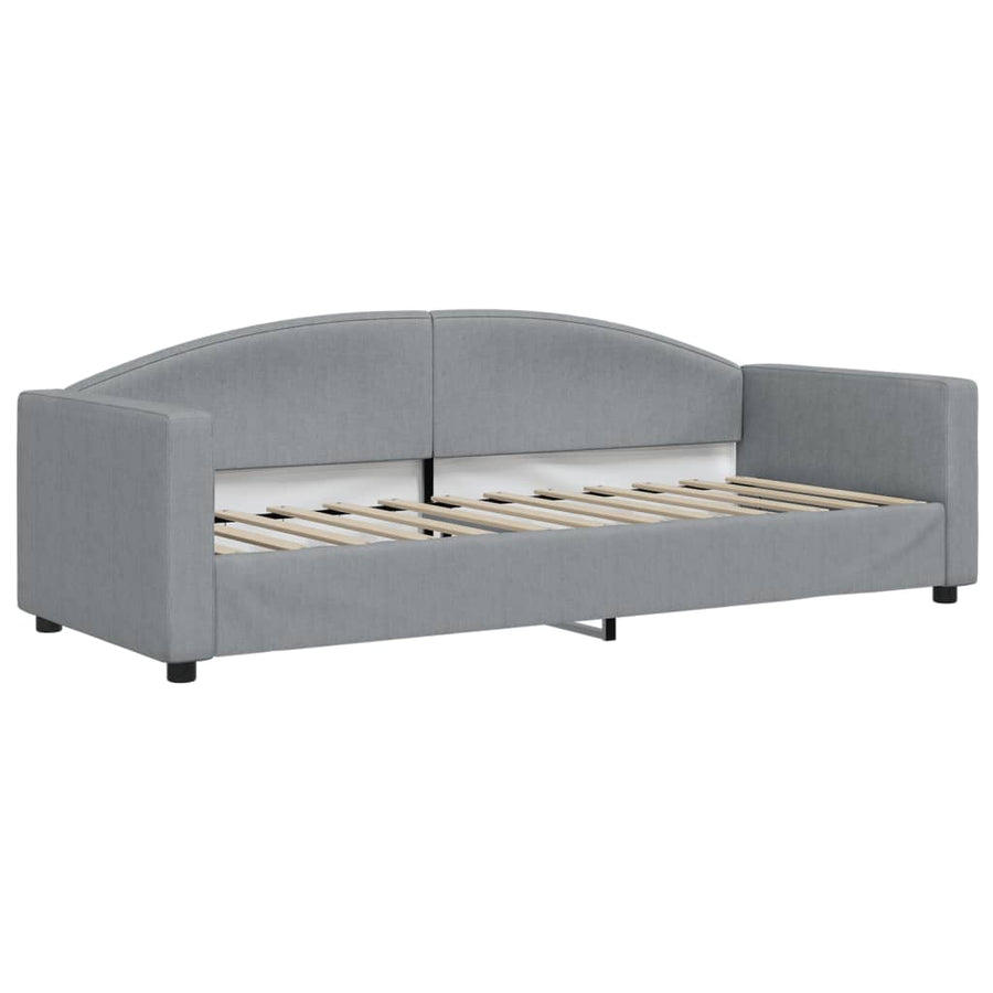 Slaapbank S Stof 80 x 200 cm Lichtgrijs met onderschuifbed en lade