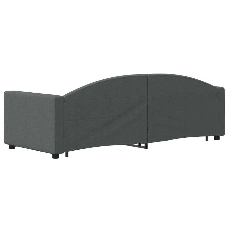 Slaapbank Onderschuifbed En Lades Stof 80 x 200 cm Donkergrijs met onderschuifbed en lade
