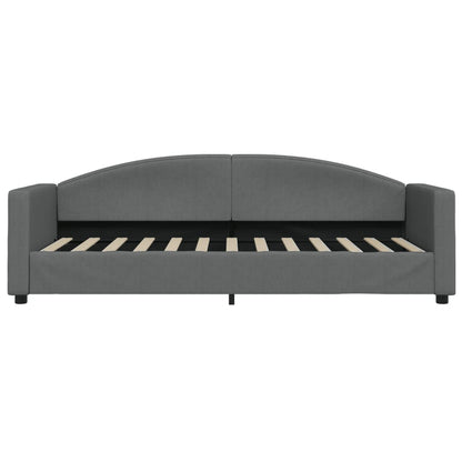 Slaapbank Onderschuifbed En Lades Stof 80 x 200 cm Donkergrijs met onderschuifbed en lade