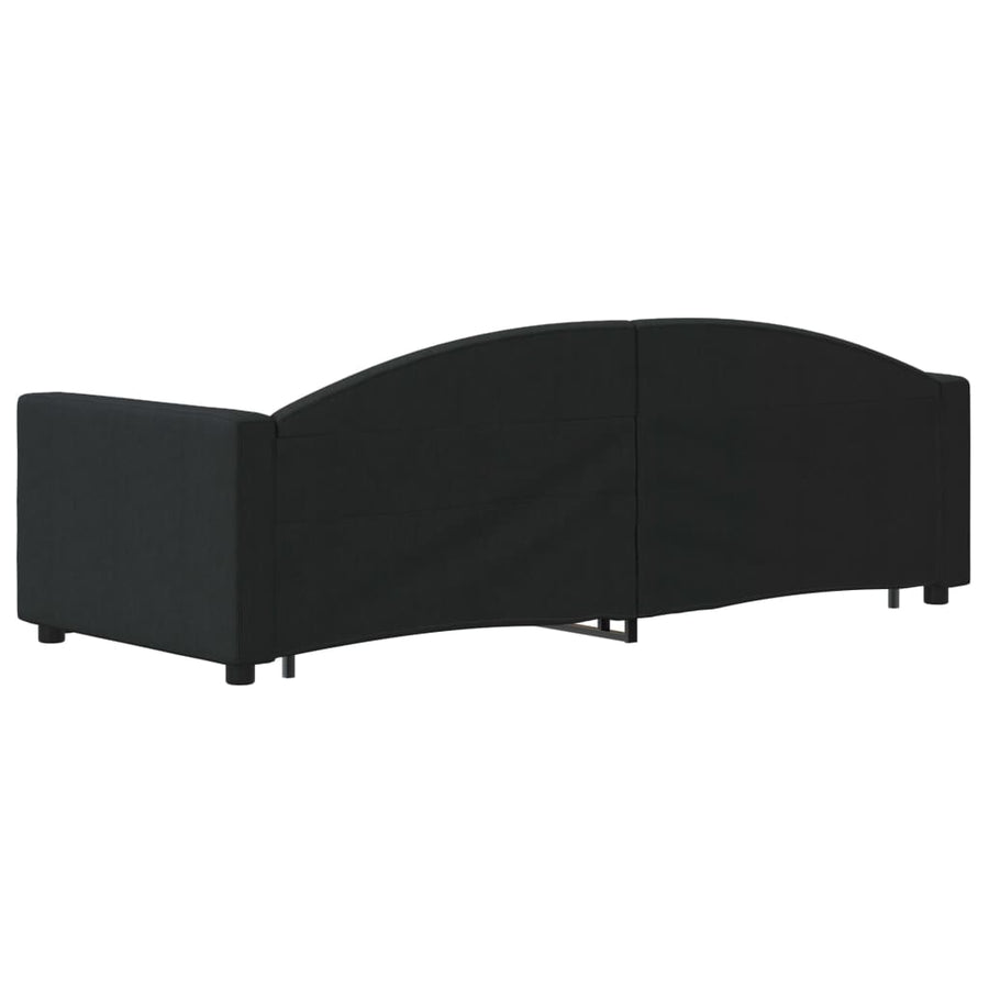 Slaapbank S Stof 80 x 200 cm Zwart met onderschuifbed en lade