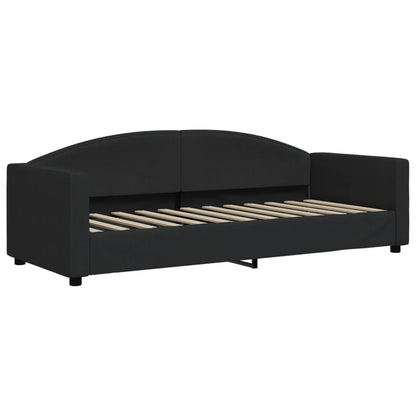 Slaapbank S Stof 80 x 200 cm Zwart met onderschuifbed en lade