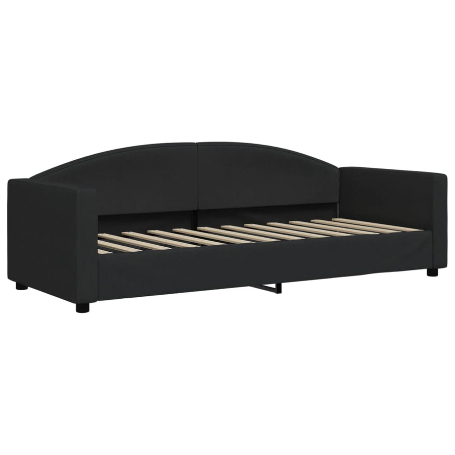 Slaapbank S Stof 80 x 200 cm Zwart met onderschuifbed en lade