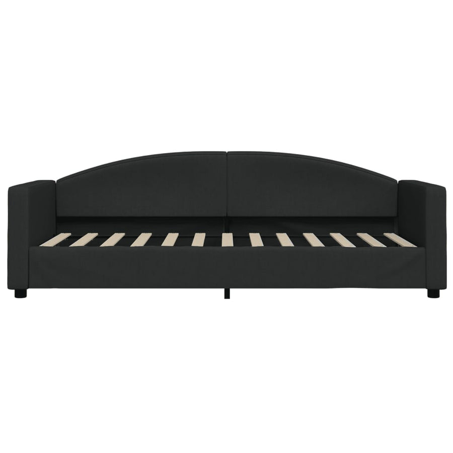 Slaapbank S Stof 80 x 200 cm Zwart met onderschuifbed en lade