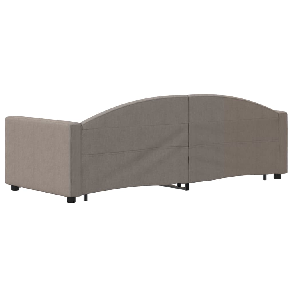 Slaapbank S Stof 80 x 200 cm Taupe met onderschuifbed en lade