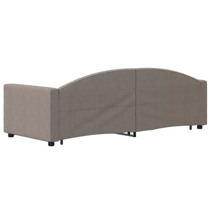 Slaapbank S Stof 80 x 200 cm Taupe met onderschuifbed en lade