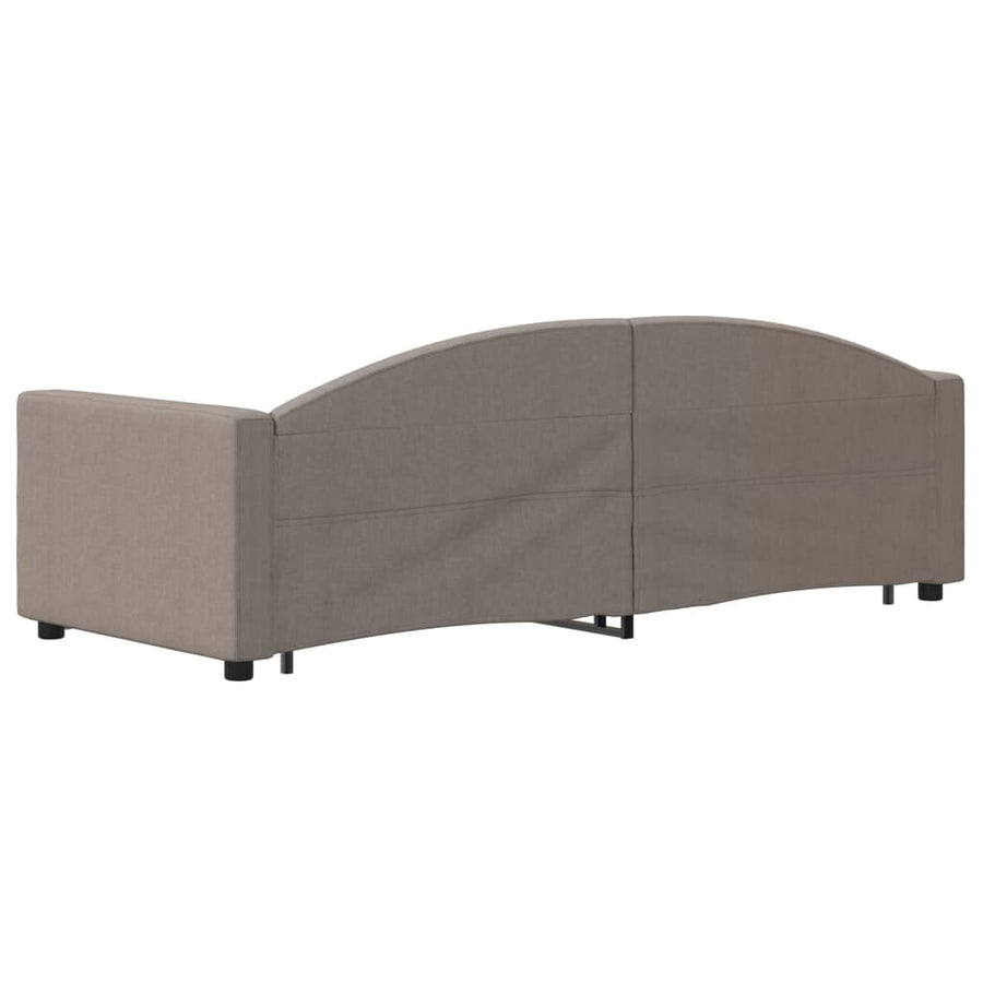 Slaapbank S Stof 80 x 200 cm Taupe met onderschuifbed en lade