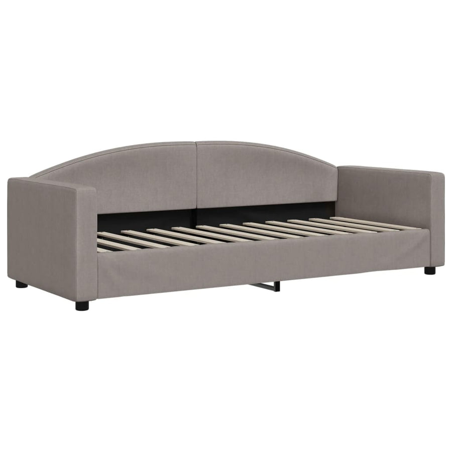 Slaapbank S Stof 80 x 200 cm Taupe met onderschuifbed en lade