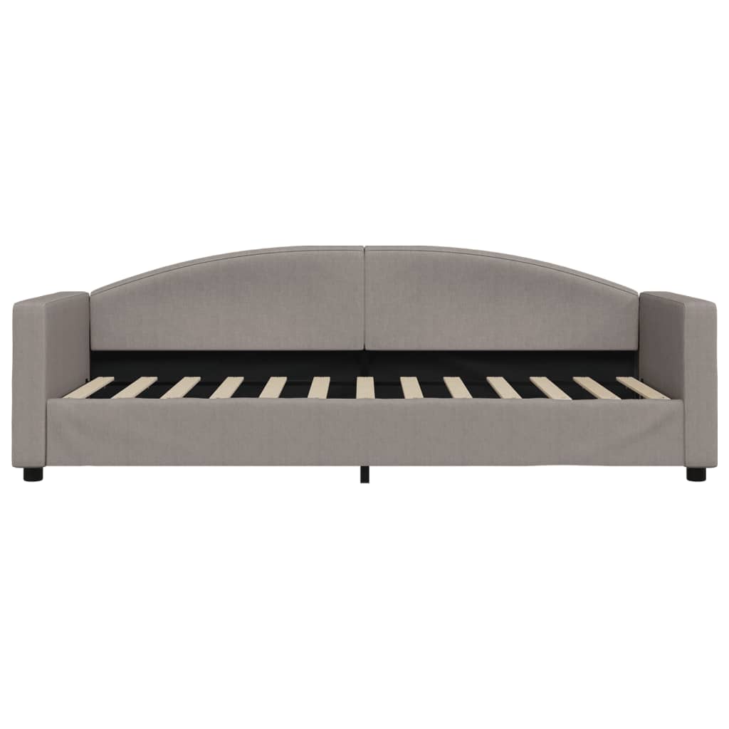 Slaapbank S Stof 80 x 200 cm Taupe met onderschuifbed en lade