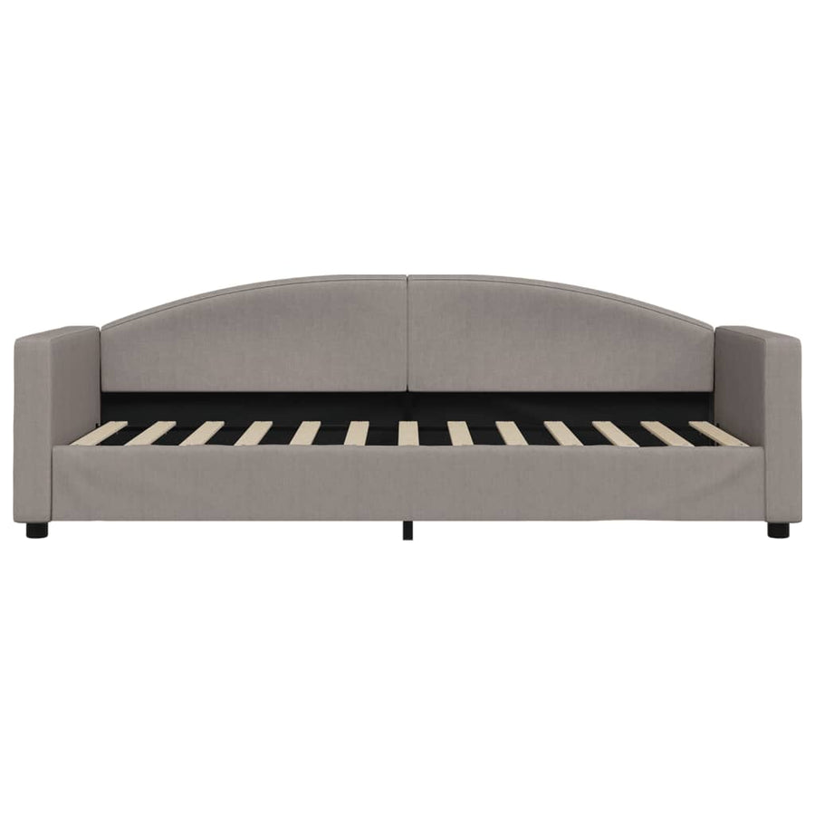 Slaapbank S Stof 80 x 200 cm Taupe met onderschuifbed en lade
