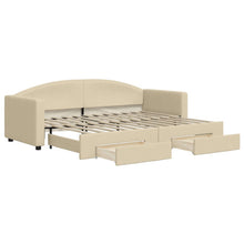 Slaapbank S Stof Kleur 80 x 200 cm Crème met onderschuifbed en lade