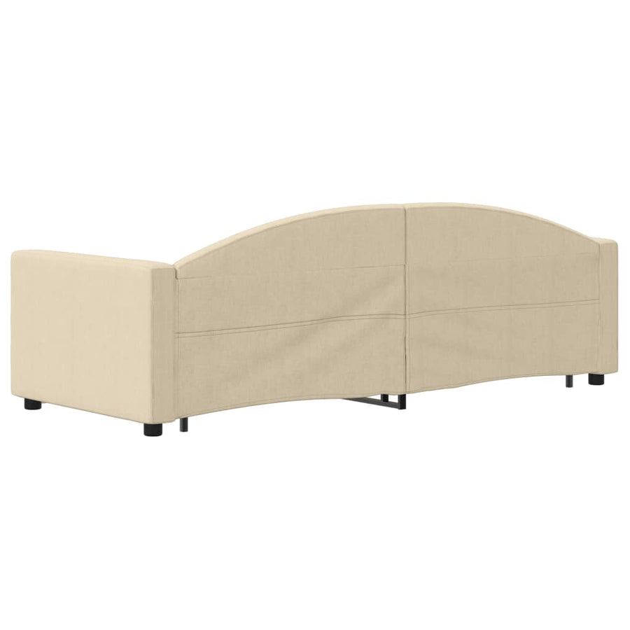 Slaapbank S Stof Kleur 80 x 200 cm Crème met onderschuifbed en lade