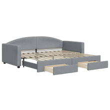Slaapbank S Stof 90 x 200 cm Lichtgrijs met onderschuifbed en lade