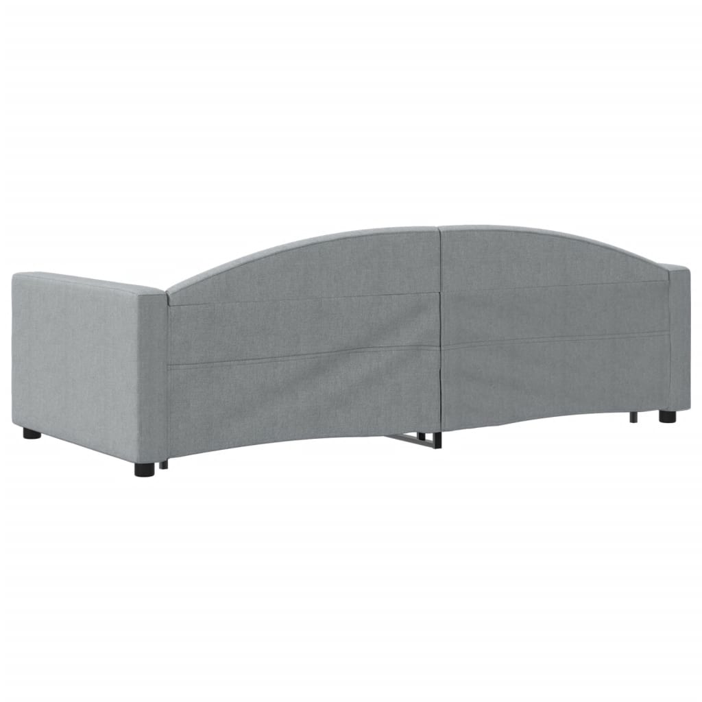 Slaapbank S Stof 90 x 200 cm Lichtgrijs met onderschuifbed en lade