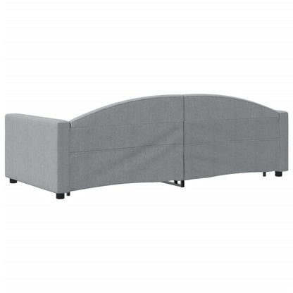 Slaapbank S Stof 90 x 200 cm Lichtgrijs met onderschuifbed en lade