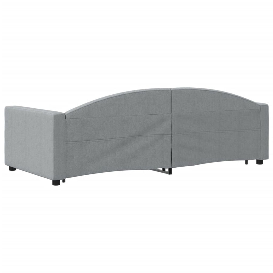 Slaapbank S Stof 90 x 200 cm Lichtgrijs met onderschuifbed en lade