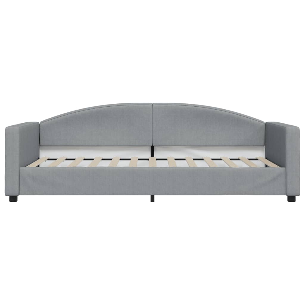 Slaapbank S Stof 90 x 200 cm Lichtgrijs met onderschuifbed en lade