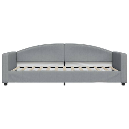 Slaapbank S Stof 90 x 200 cm Lichtgrijs met onderschuifbed en lade