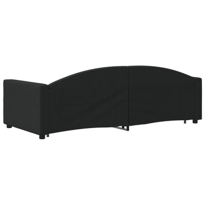 Slaapbank S Stof 90 x 200 cm Zwart met onderschuifbed en lade