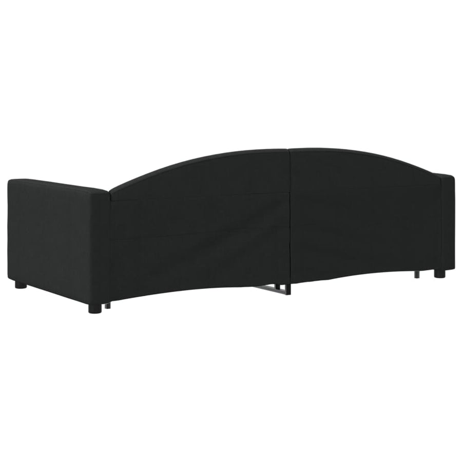 Slaapbank S Stof 90 x 200 cm Zwart met onderschuifbed en lade