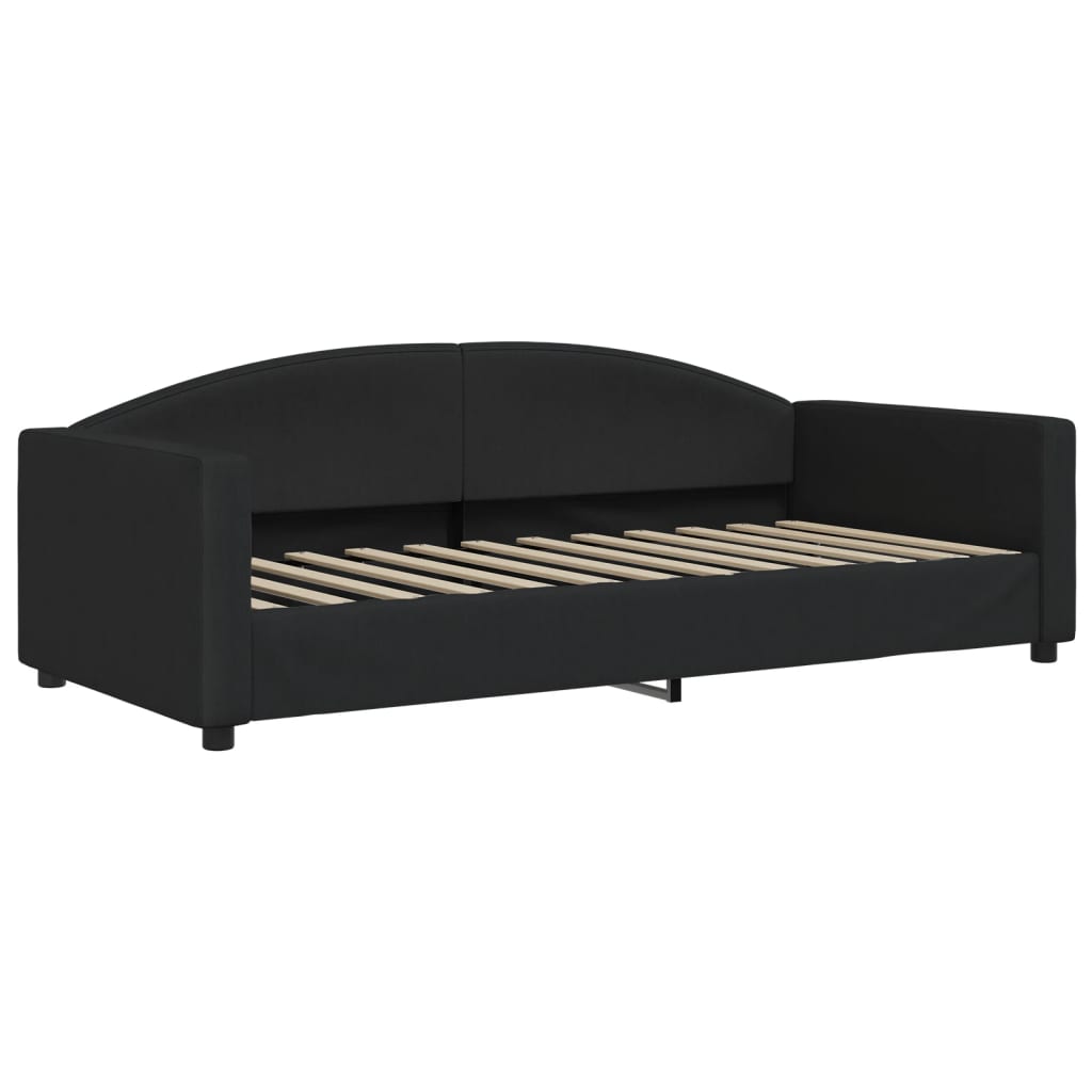 Slaapbank S Stof 90 x 200 cm Zwart met onderschuifbed en lade