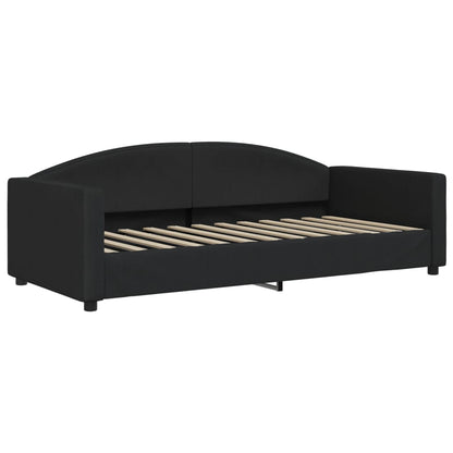 Slaapbank S Stof 90 x 200 cm Zwart met onderschuifbed en lade