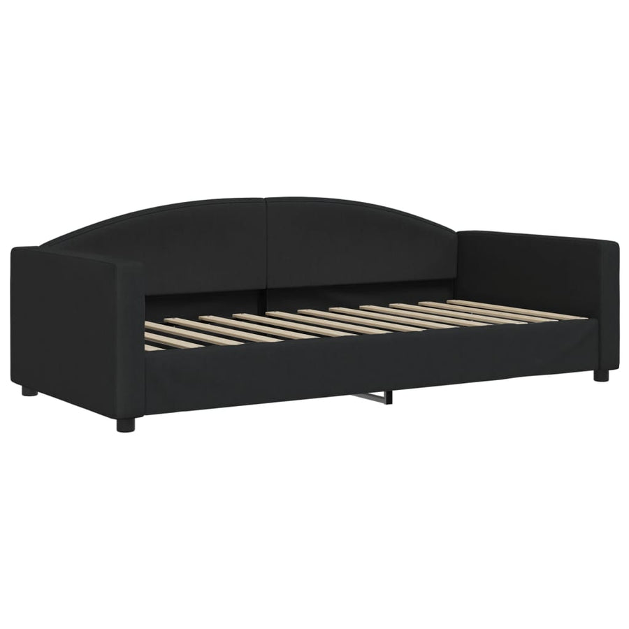 Slaapbank S Stof 90 x 200 cm Zwart met onderschuifbed en lade