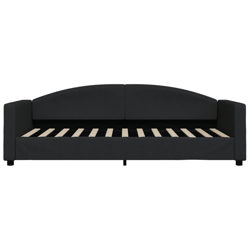 Slaapbank S Stof 90 x 200 cm Zwart met onderschuifbed en lade