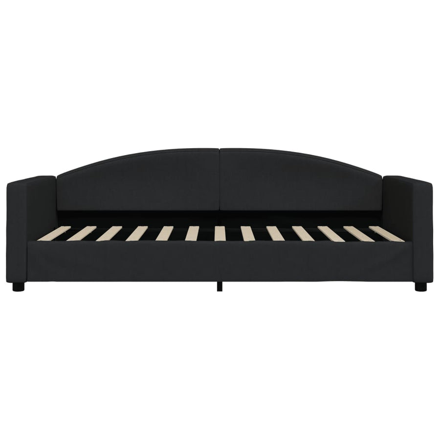 Slaapbank S Stof 90 x 200 cm Zwart met onderschuifbed en lade