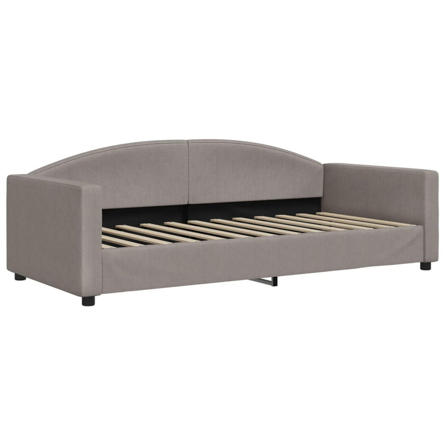 Slaapbank Met Onderschuifbed En Lades 90X200 Cm Stof Taupe Taupe 90 x 200 cm
