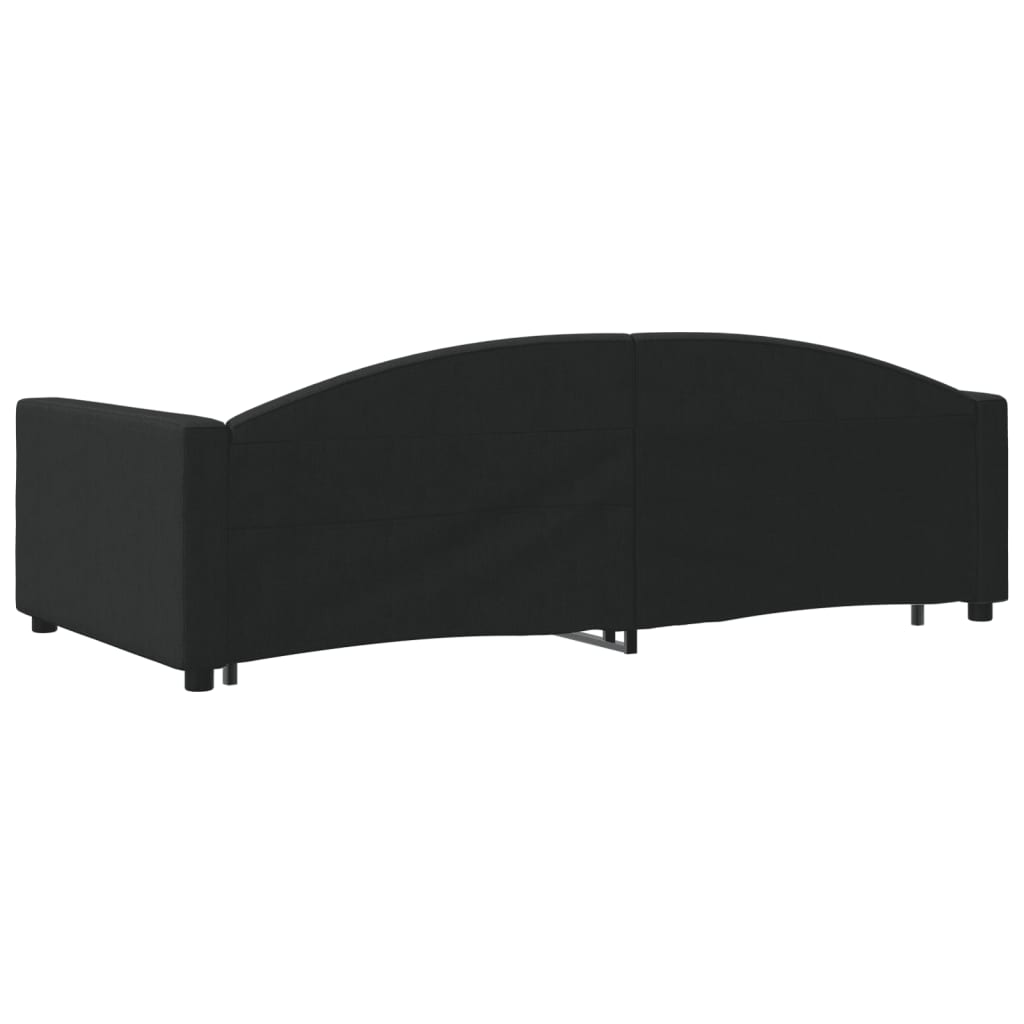 Slaapbank S Stof Zwart 100 x 200 cm met onderschuifbed en lade