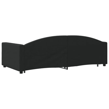 Slaapbank S Stof Zwart 100 x 200 cm met onderschuifbed en lade
