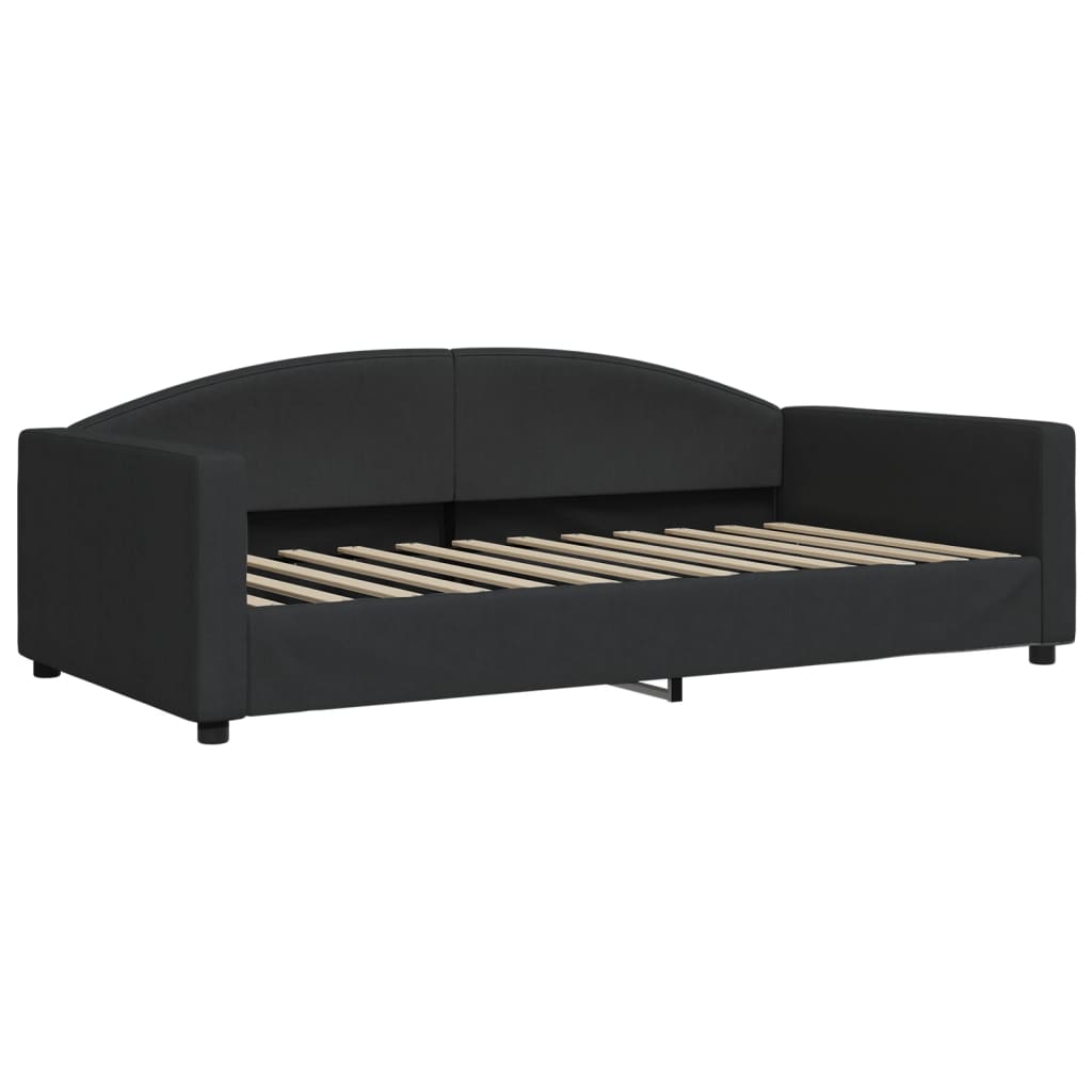 Slaapbank S Stof Zwart 100 x 200 cm met onderschuifbed en lade
