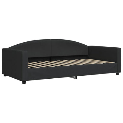 Slaapbank S Stof Zwart 100 x 200 cm met onderschuifbed en lade