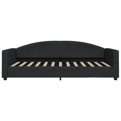 Slaapbank S Stof Zwart 100 x 200 cm met onderschuifbed en lade