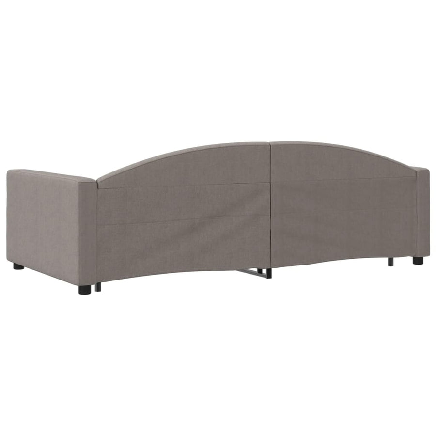Slaapbank S Stof 100 x 200 cm Taupe met onderschuifbed en lade