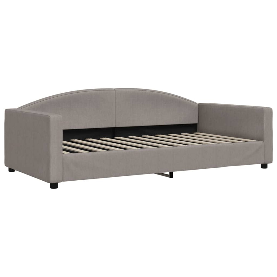 Slaapbank S Stof 100 x 200 cm Taupe met onderschuifbed en lade