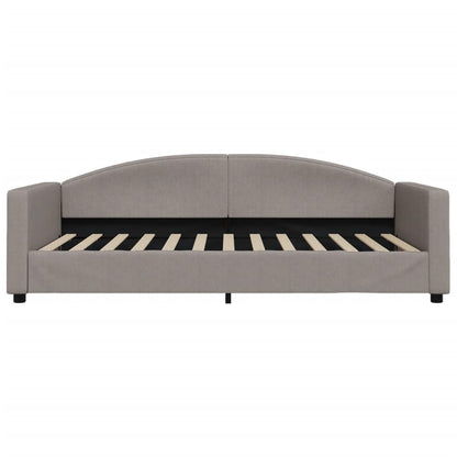 Slaapbank S Stof 100 x 200 cm Taupe met onderschuifbed en lade
